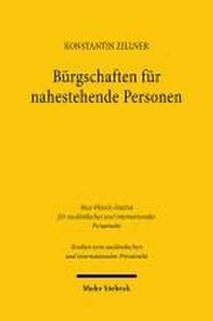 Bürgschaften für nahestehende Personen de Konstantin Zillner