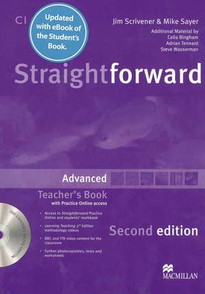 Straightforward Second Edition Advanced. Teacher's Book with Resource DVD-ROM, Practice Online Access and ebook de Jim Scrivener