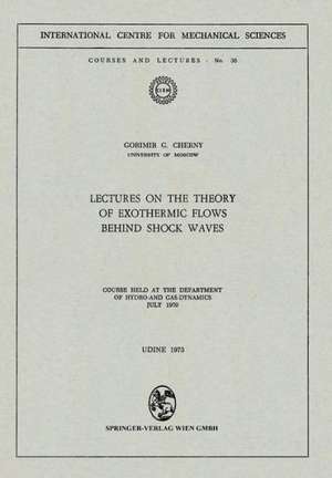 Lectures on the Theory of Exothermic Flows behind Shock Waves: Course held at the Department of Hydro-and Gas-Dynamics, July 1970 de Gorimir G. Cherny