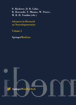 Advances in Research on Neurodegeneration: Volume 5 de P. Riederer