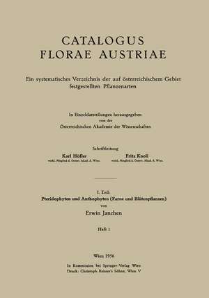 I. Teil: Pteridophyten und Anthophyten (Farne und Blütenpflanzen) de Erwin Janchen