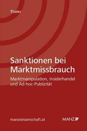 Sanktionen bei Marktmissbrauch de Christian Thaler