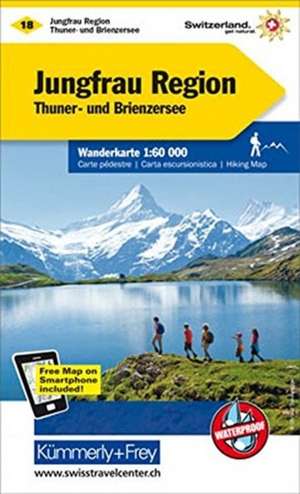 KuF Schweiz Wanderkarte 18 Jungfrau Region 1 : 60 000