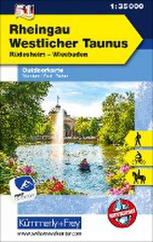 Rheingau Westlicher Taunus Rüdesheim, Wiesbaden, Nr. 51 Outdoor Deutschland 1:35 000 de Hallwag Kümmerly+Frey AG