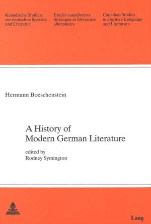 A History of Modern German Literature