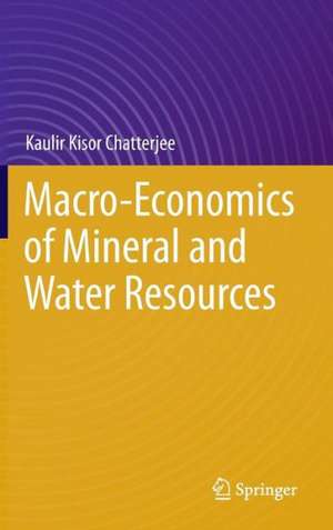 Macro-Economics of Mineral and Water Resources de Kaulir Kisor Chatterjee