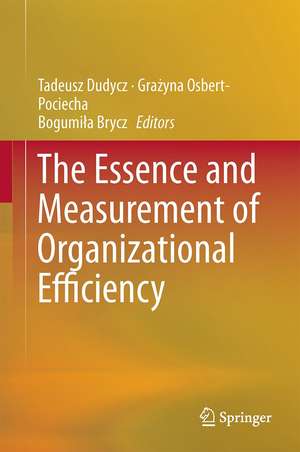 The Essence and Measurement of Organizational Efficiency de Tadeusz Dudycz