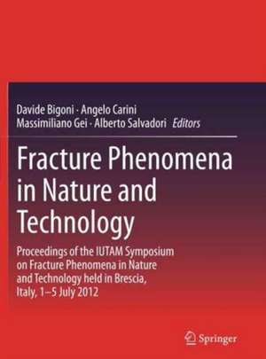 Fracture Phenomena in Nature and Technology: Proceedings of the IUTAM Symposium on Fracture Phenomena in Nature and Technology held in Brescia, Italy, 1-5 July 2012 de Davide Bigoni