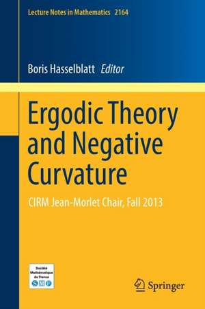 Ergodic Theory and Negative Curvature: CIRM Jean-Morlet Chair, Fall 2013 de Boris Hasselblatt