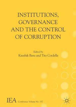 Institutions, Governance and the Control of Corruption de Kaushik Basu