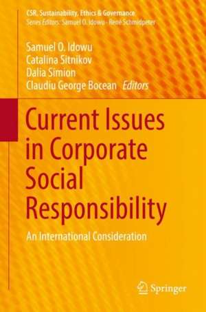 Current Issues in Corporate Social Responsibility: An International Consideration de Samuel O. Idowu