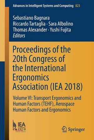 Proceedings of the 20th Congress of the International Ergonomics Association (IEA 2018): Volume VI: Transport Ergonomics and Human Factors (TEHF), Aerospace Human Factors and Ergonomics de Sebastiano Bagnara