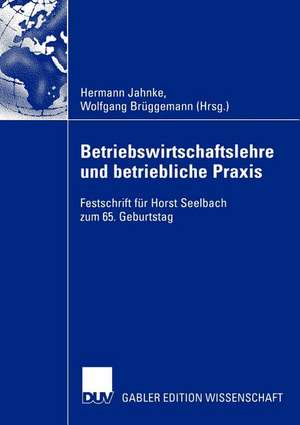 Betriebswirtschaftslehre und betriebliche Praxis: Festschrift für Horst Seelbach zum 65. Geburtstag de Hermann Jahnke