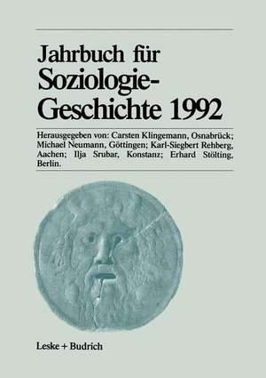 Jahrbuch für Soziologiegeschichte 1992 de Carsten Klingemann