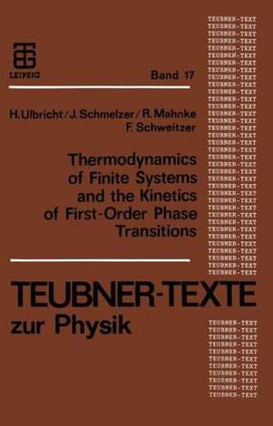 Thermodynamics of Finite Systems and the Kinetics of First-Order Phase Transitions de Reinhard Mahnke