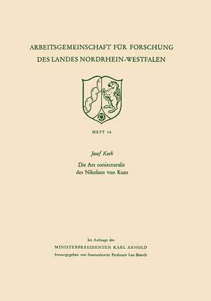 Die Ars coniecturalis des Nikolaus von Kues de Josef Koch