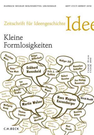 Zeitschrift für Ideengeschichte Heft VIII/3 Herbst 2014