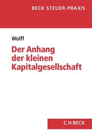 Der Anhang der kleinen Kapitalgesellschaft de Doris Wolff