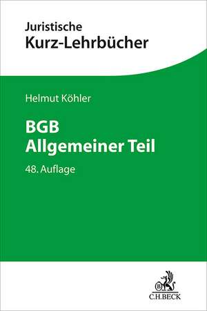 BGB Allgemeiner Teil de Helmut Köhler