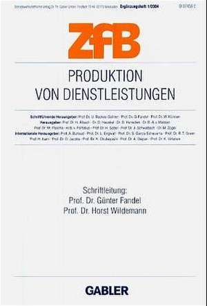 Produktion von Dienstleistungen de Günter Fandel