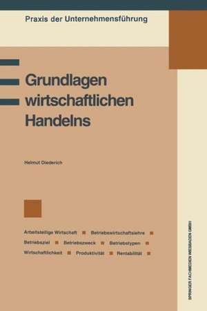 Grundlagen wirtschaftlichen Handelns: Grundbegriffe des Wirtschaftens, Betriebswirtschaftslehre, Betriebsziel und Betriebszweck, Information und Entscheidung, Betriebswirtschaftliche Kennzahlen: Wirtschaftlichkeit, Produktivität, Rentabilität de Helmut Diederich