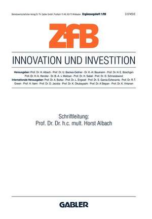 Innovation und Investition de Horst Albach