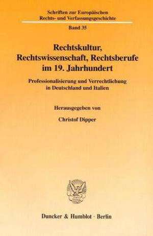 Rechtskultur, Rechtswissenschaft, Rechtsberufe im 19. Jahrhundert de Christof Dipper