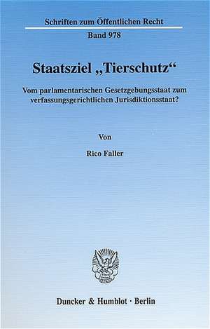 Staatsziel "Tierschutz" de Rico Faller