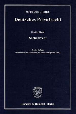 Deutsches Privatrecht 2 de Otto von Gierke