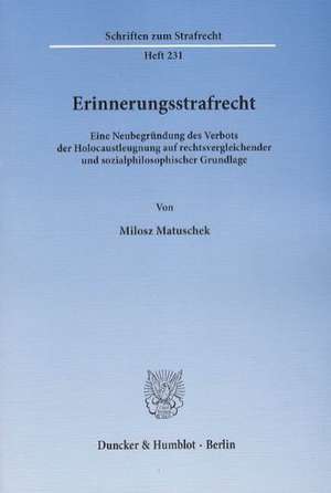 Matuschek, M: Erinnerungsstrafrecht