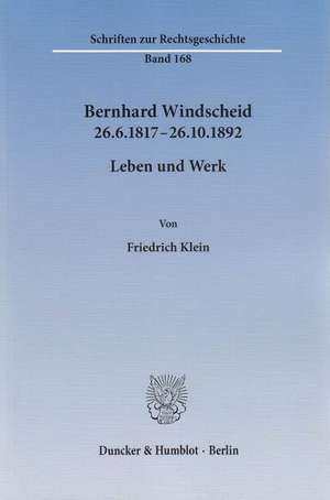 Bernhard Windscheid 26.6.1817-26.10.1892 de Friedrich Klein