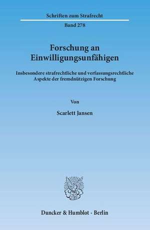 Forschung an Einwilligungsunfähigen de Scarlett Jansen