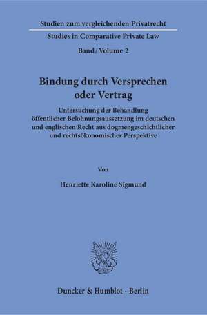 Bindung durch Versprechen oder Vertrag. de Henriette Karoline Sigmund