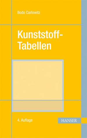 Kunststoff-Tabellen de Bodo Carlowitz