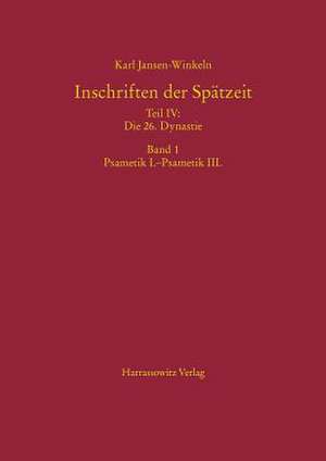 Inschriften Der Spatzeit Teil IV