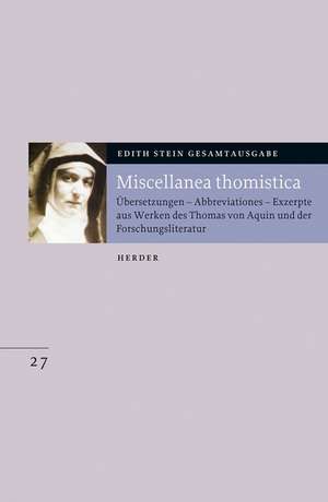 Miscellanea thomistica de Edith Stein