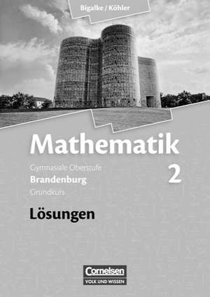 Mathematik Sekundarstufe II Band 02: Grundkurs. Qualifikationsphase. Lösungen zum Schülerbuch. Brandenburg de Anton Bigalke