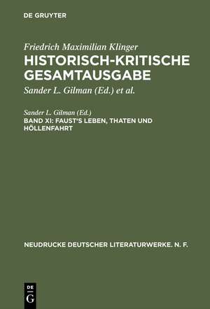 Faust's Leben, Thaten und Höllenfahrt de Sander L Gilman