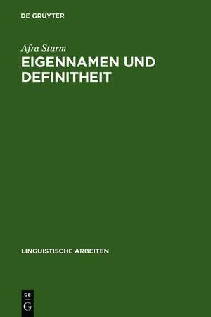 Eigennamen und Definitheit de Afra Sturm