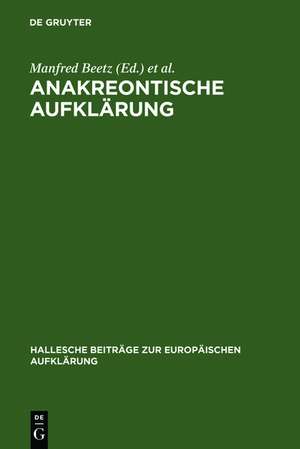 Anakreontische Aufklärung de Manfred Beetz