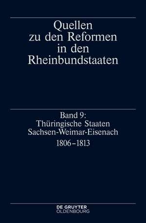 Thüringische Staaten Sachsen-Weimar-Eisenach 1806-1813 de Gerhard Müller