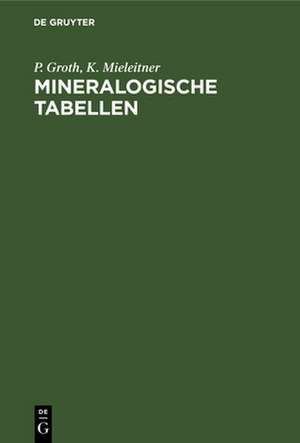 Mineralogische Tabellen de K. Mieleitner