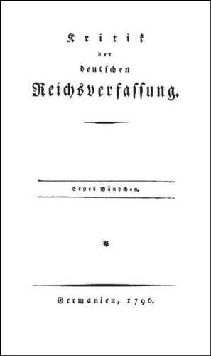 Becker, J: Kritik der deutschen Reichsverfassung