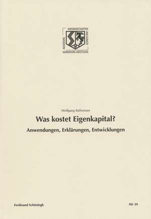 Was kostet Eigenkapital? de Wolfgang Ballwieser