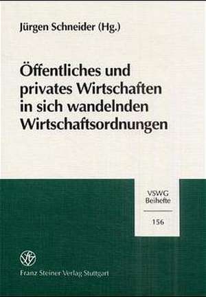 Öffentliches und privates Wirtschaften in sich wandelnden Wirtschaftsordnungen de Jürgen Schneider