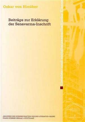 Beiträge zur Erklärung der Senavarma-Inschrift de Oskar von Hinüber