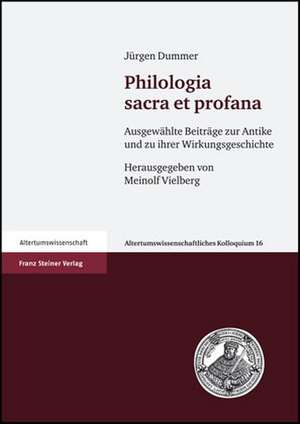 Philologia sacra et profana de Jürgen Dummer