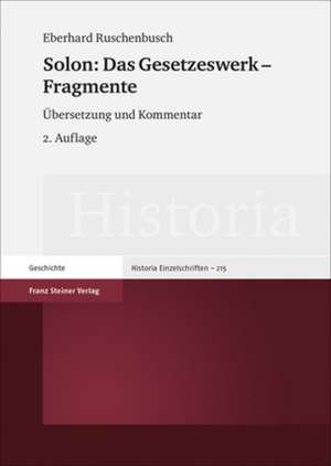 Solon: Ubersetzung Und Kommentar de Eberhard Ruschenbusch