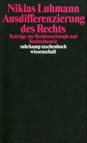 Ausdifferenzierung des Rechts de Niklas Luhmann