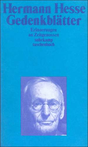 Gedenkblätter de Hermann Hesse